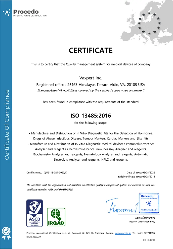 ISO 13485:2016 Certificate